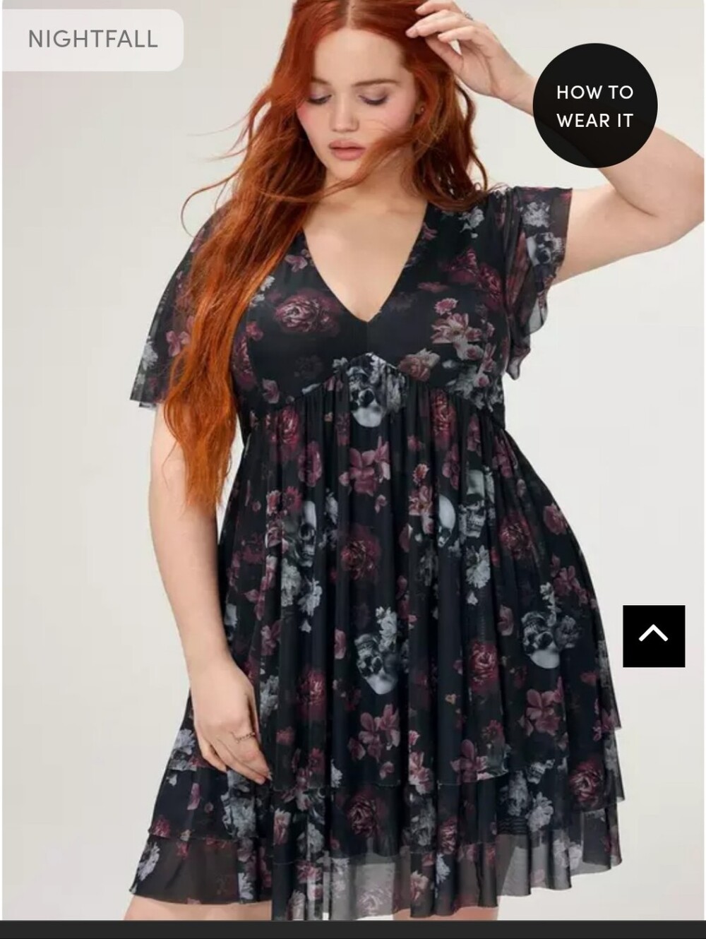 ✨️💀NWT TORRID NIGHTFALL STUNNING DRESS / SKULLS & ROSES ✨️💀